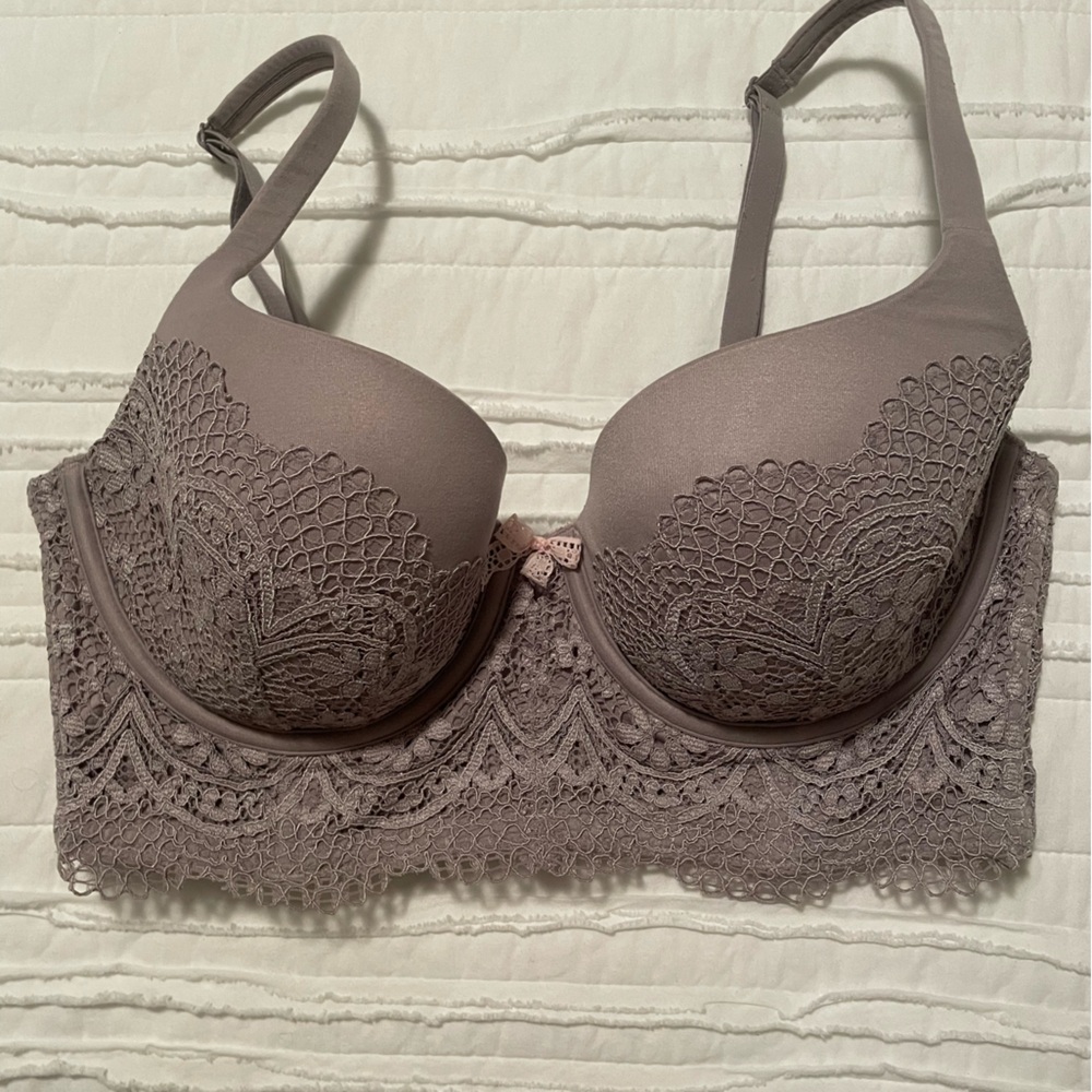 Victoria's Secret Lace Detail Bra in smoky grey/maeve